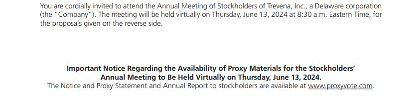 Important Notice Regarding the Availability of Proxy Materials for the Stockholders' Annual Meeting to Be Held Virtually on Thursday, June 13, 2024.